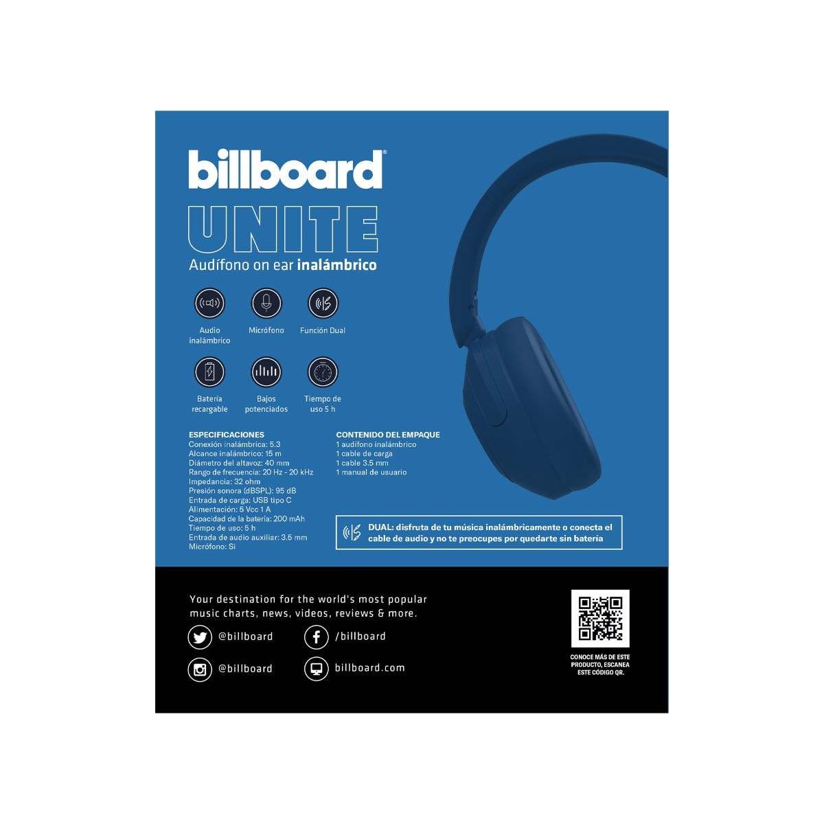 Audífonos Billboard Unite On ear