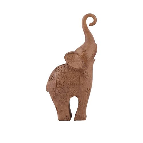 Home Nature Figura Decorativa Elefante India Grande Color Café 23*11.5*6 Cm