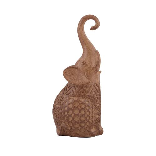 Home Nature Figura Decorativa Elefante India Mediano Color Café 19*8*7 Cm