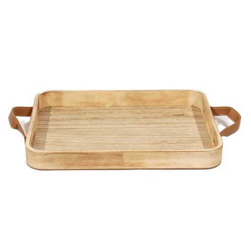 Home Nature Bandeja Rectangular de Madera Con Asas