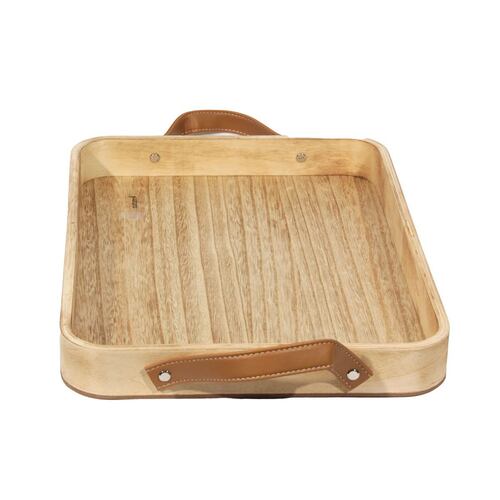 Home Nature Bandeja Rectangular de Madera Con Asas