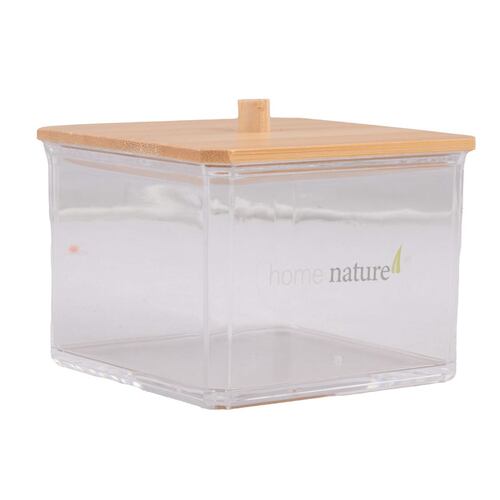 Home Nature Caja de almacenamiento multiusos con tapa de bambú