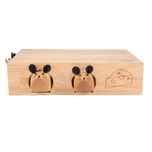Juego de 3 utensilios para queso con base de madera  25x17x6 cm