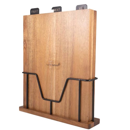 Home Nature Juego de 3 tablas de madera para cortar 25x6x31 cm