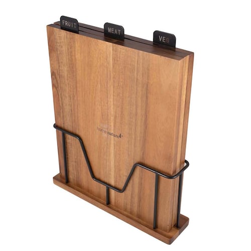Home Nature Juego de 3 tablas de madera para cortar 25x6x31 cm