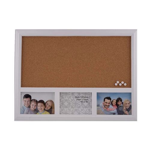 Home Nature Portarretrato Sophie 3 Espacios 4"X6" Con Tablero De Corcho 15*10 Cm