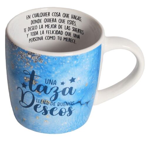 Taza de porcelana nico llena de buenos deseos