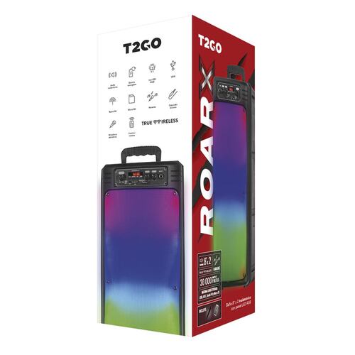 Bocina Inalámbrica T2GO Roar X Con Panel Led RGB