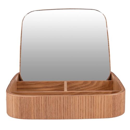 Home Nature Joyero de madera con espejo Dako 18.5x18.5x3.5 cm