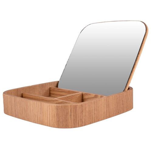 Home Nature Joyero de madera con espejo Dako 18.5x18.5x3.5 cm