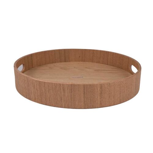 Home Nature Charola de madera redonda 30*5 cm