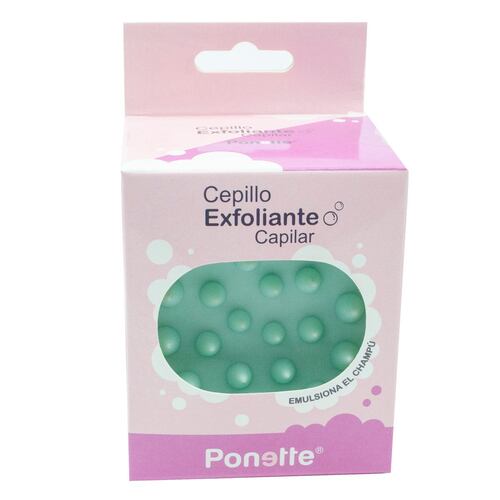 Cepillo Exfoliante Capilar Verde Turquesa Ponette