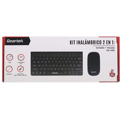 Kit Geartek Teclado+Mouse Inalambrico Compact