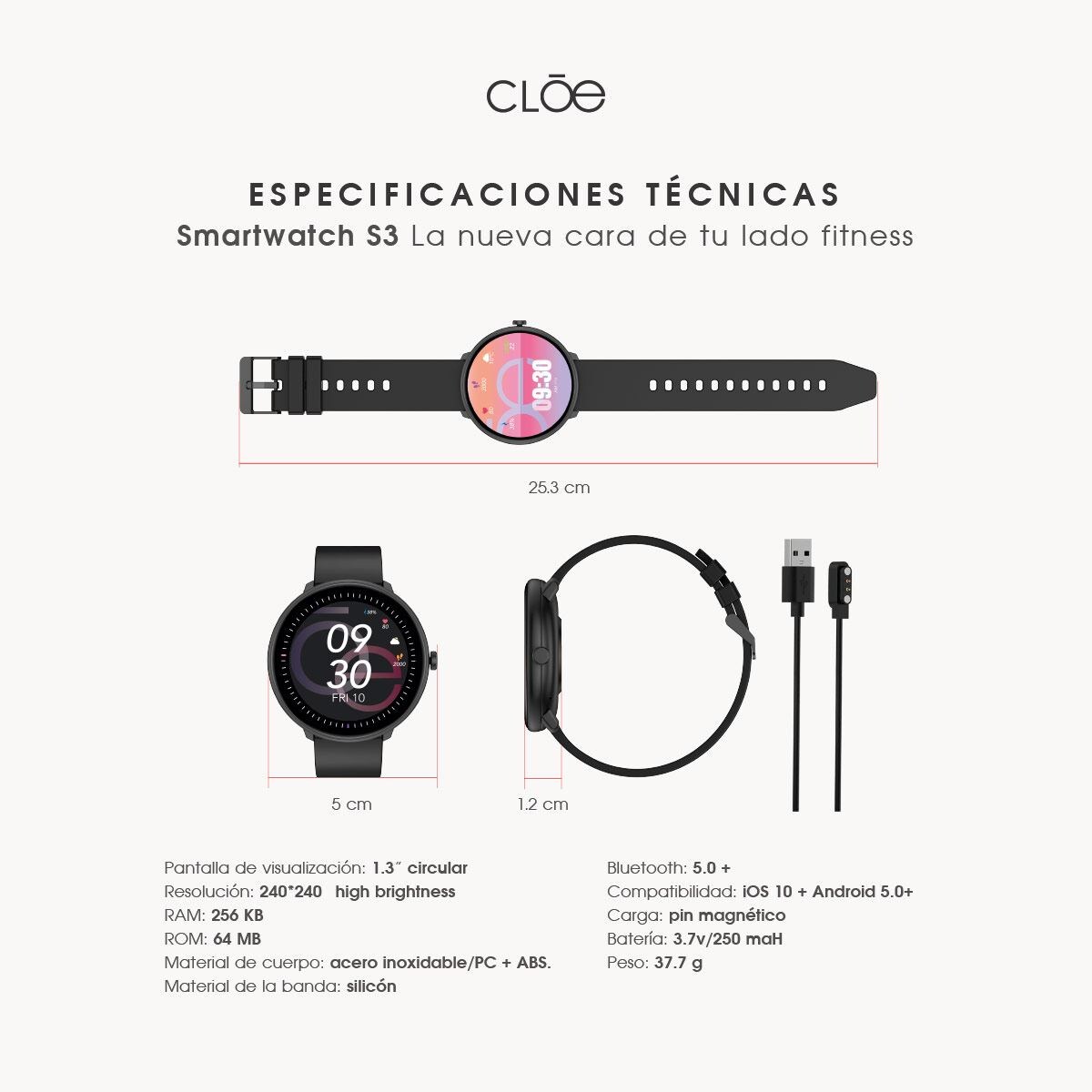 Smartwatch 2025 cloe caracteristicas