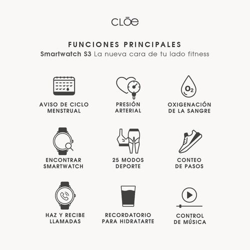 Smartwatch Cloe Series 3 silicón negro unisex