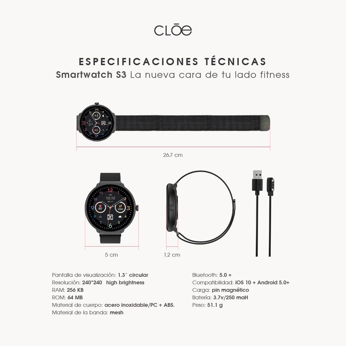 Smartwatch outlet cloe caracteristicas