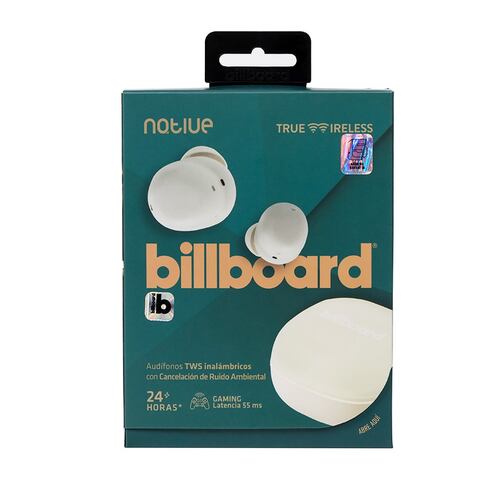 Audífonos Billboard Native True Wireless Blanco