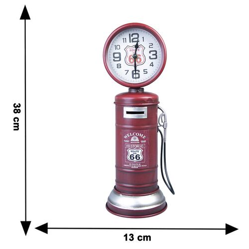 Figura Decorativa Bomba de Gas Rojo con Reloj Running
