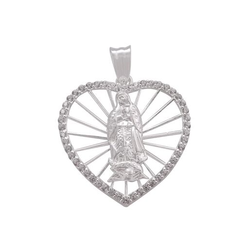 Medalla Corazón Virgen de Guadalupe Plata .925 Unlimited by Oro Boleado
