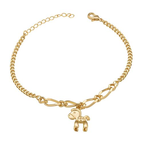Pulso de Eslabones con Dije de Caballo Chapa de Oro 18 K Unlimited by OB