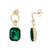Arete Piedra Verde Esmeralda en Chapa de Oro 18K Unlimited by OB
