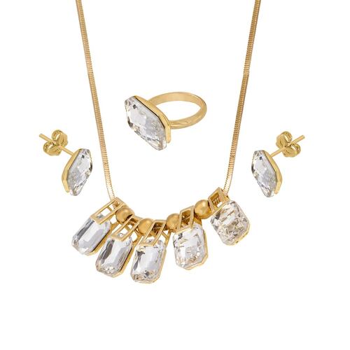Juego con Piedra Rectangular Chapa de Oro Unlimited by Ob