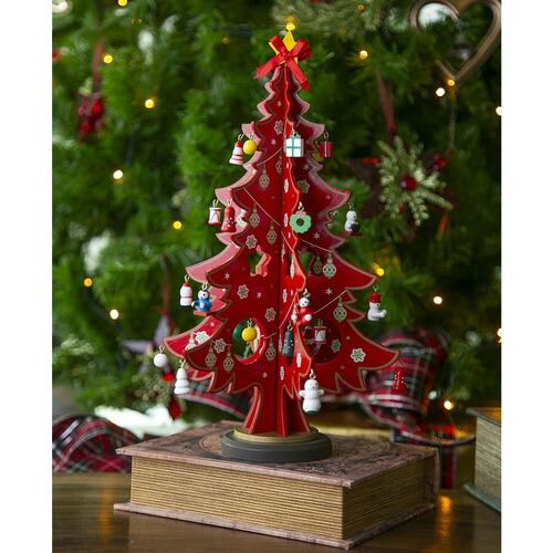 Figura Decorativa Árbol de Navidad Rojo 33 cm Running Decora