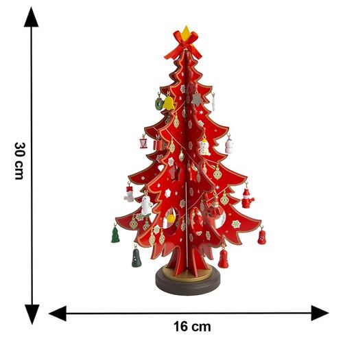Figura Decorativa Árbol de Navidad Rojo 33 cm Running Decora