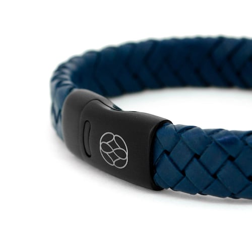 Pulsera Brenva Blue Black Matte Acero Inoxidable Castellamare