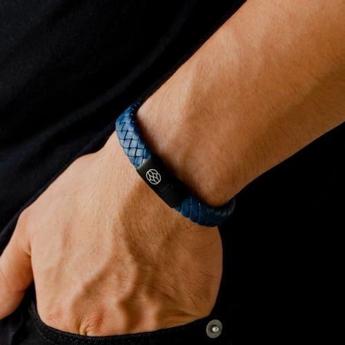 Pulsera Brenva Blue Black Matte Acero Inoxidable Castellamare