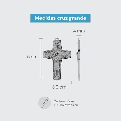 Cruz Mediana del Buen Pastor Baño de Oro 18K
