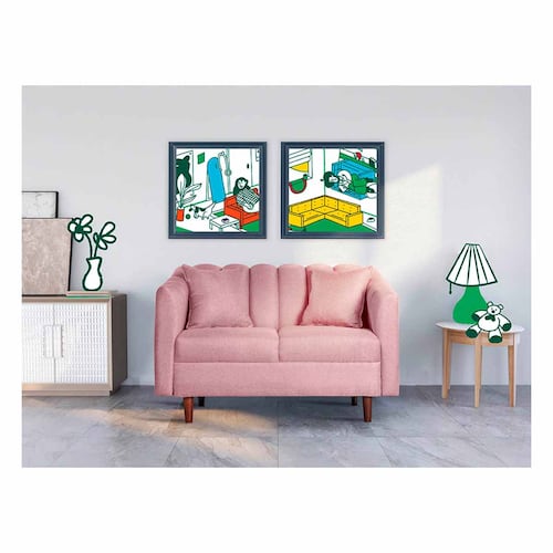 MAKORA Sofa Love seat Jax Lino Color Palo de Rosa