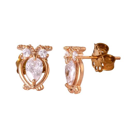 Broquel Búho Circonia en Chapa de Oro 18K Unlimited by OB