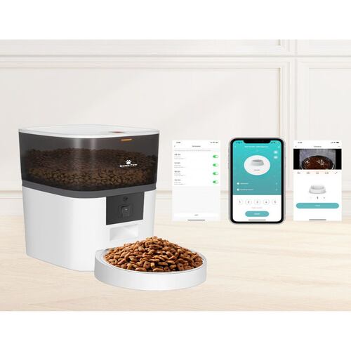 Dispensador de Alimento Wifi Para Mascotas 4 Lts Bronw Paw