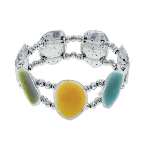 Pulsera Plateado con Esmaltado Multicolor  Tropicart