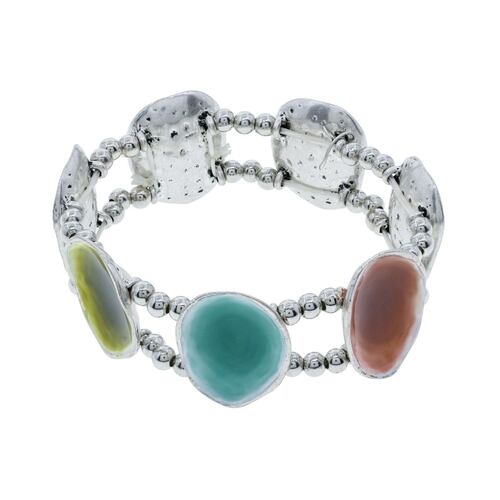 Pulsera Plateado con Esmaltado Multicolor  Tropicart
