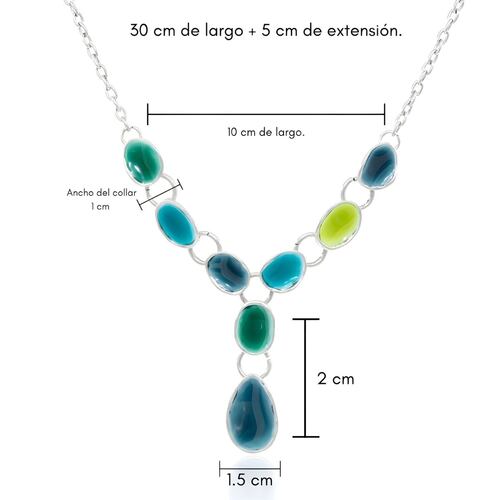 Cobatin Plateado con Esmaltado Azul  Tropicart