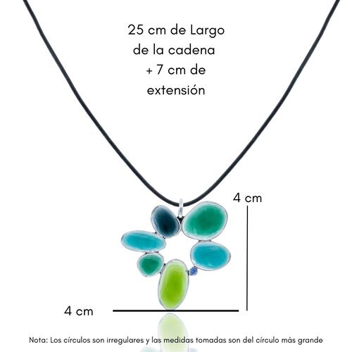 Collar Cuero con Esmaltado Azul  Tropicart