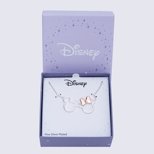 Collar Silueta Mickey & Minnie Plata.925 Disney