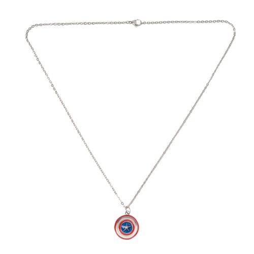 Collar Escudo Capitán América Rojo y Azul Acero Inoxidable Disney