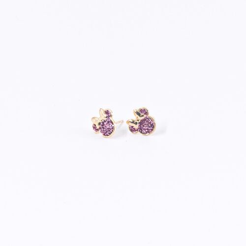Aretes Minnie Moño Rosa Oro 14K Disney