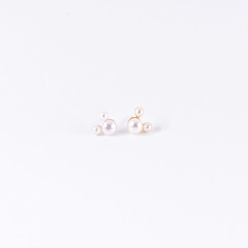 Aretes Mickey Perla Oro 14K Disney