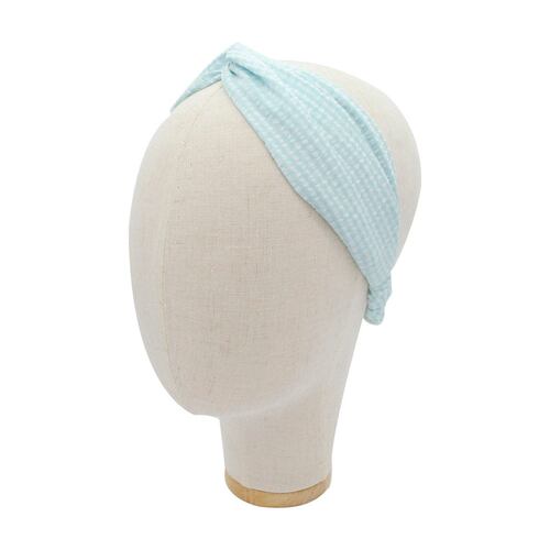 Turbante Infantil Vichy Azul Ponette
