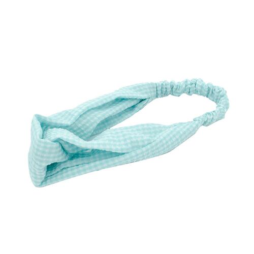 Turbante Infantil Vichy Azul Ponette