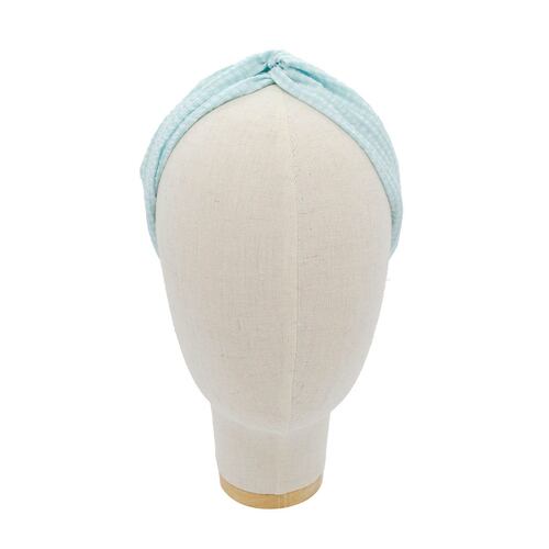 Turbante Infantil Vichy Azul Ponette