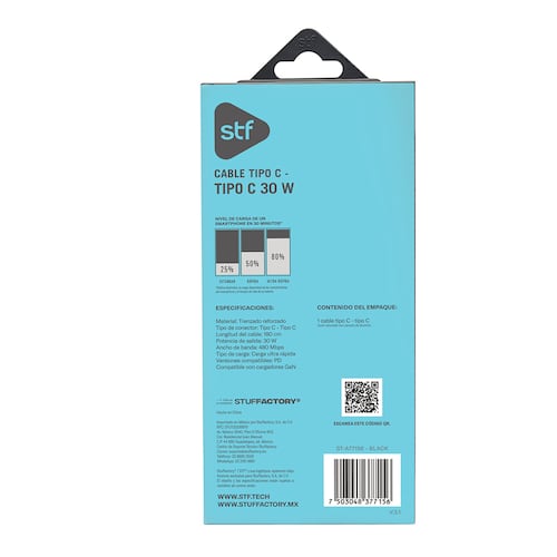 Cable Tipo C a Tipo C 30W