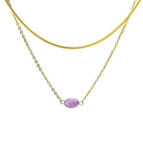 Collar Doble Natural Amatista Mayfer
