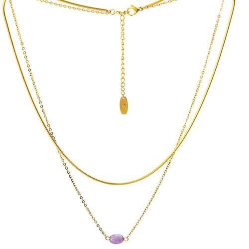 Collar Doble Natural Amatista Mayfer