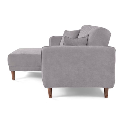 MAKORA Sofá Cama Reclinable + Taburete Modelo Avocata Gris Claro