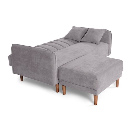 MAKORA Sofá Cama Reclinable + Taburete Modelo Avocata Gris Claro